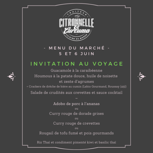 MENU DU MARCHÉ DU 5 ET 6 JUIN